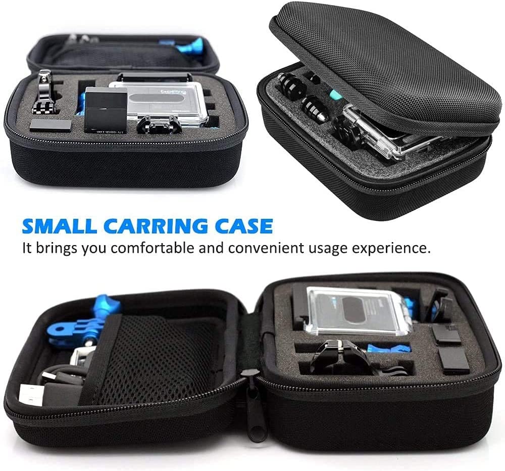 Tuzech Camera Case Water-Resistant Shockproof Storage Protective Medium Bag Box for Sports Action Camera 6x4 Inches (Black)