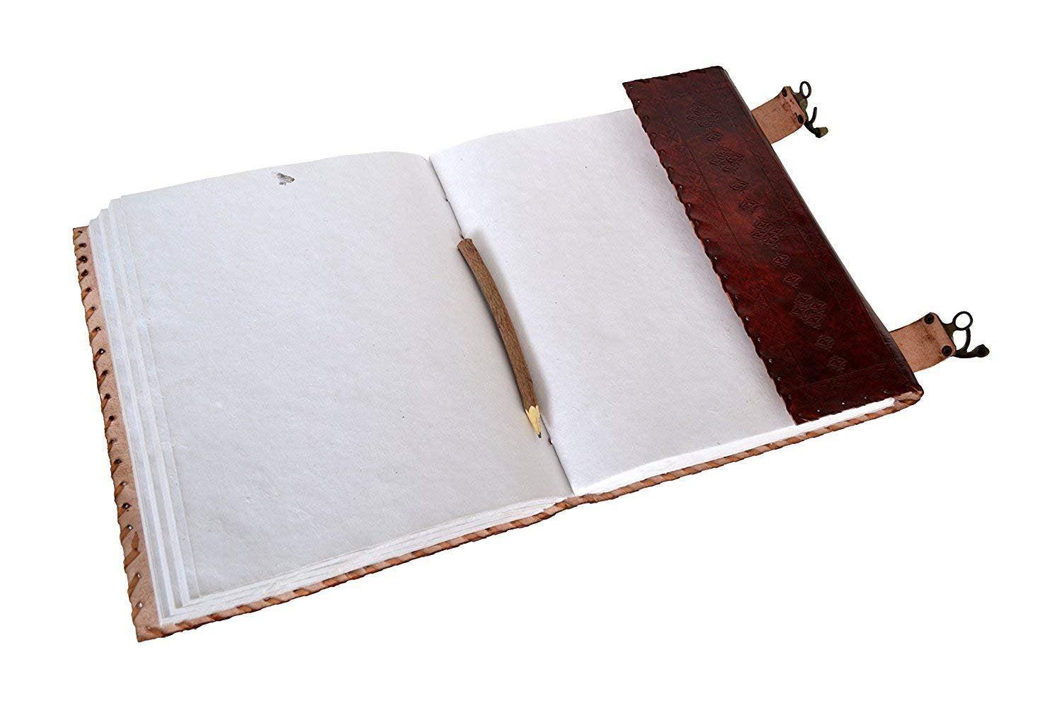 TUZECH Leather Journal Book Seven Chakra Medieval Stone Embossed Handmade Book of Shadows Notebook Office Diary College Book Poetry Book Sketch Book (13 Inches)-Tuzech store