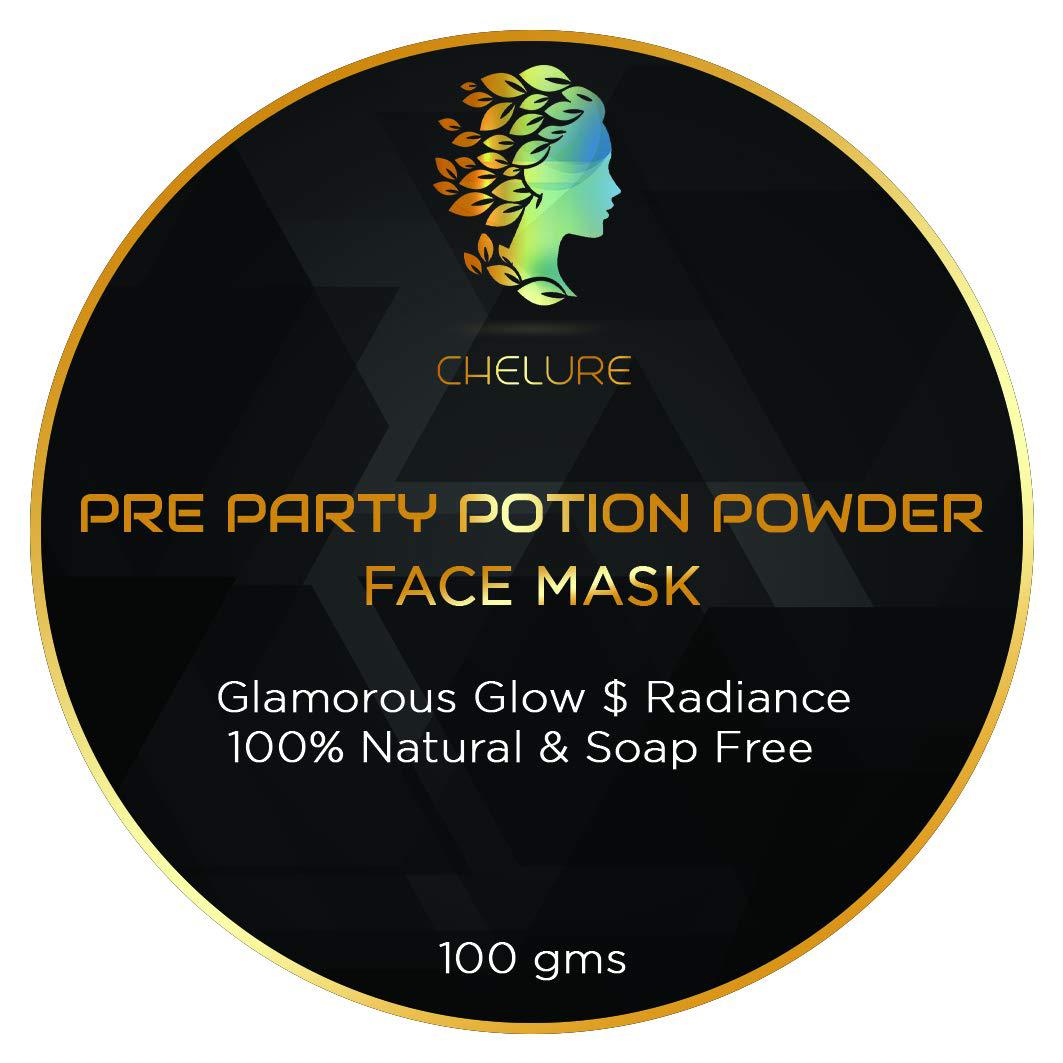 Chelure Pre Party Potion Powder Face pack Glamorous Glow Radiance100% Natural & Soap Free (100GM)-Tuzech store