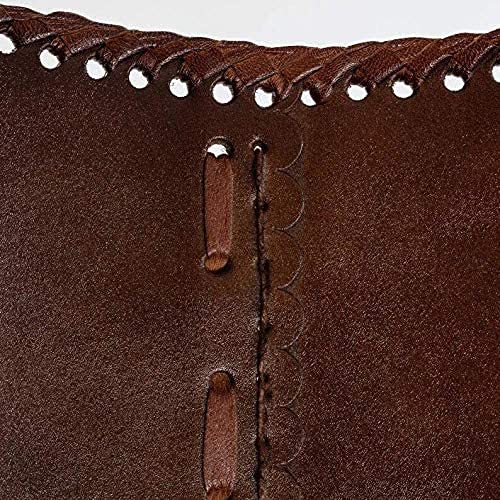 TUZECH Handmade Leather Chair Cover with Iron Stand and Butterfly Leather Stool for Home Decoration - Brown Color-Tuzech store