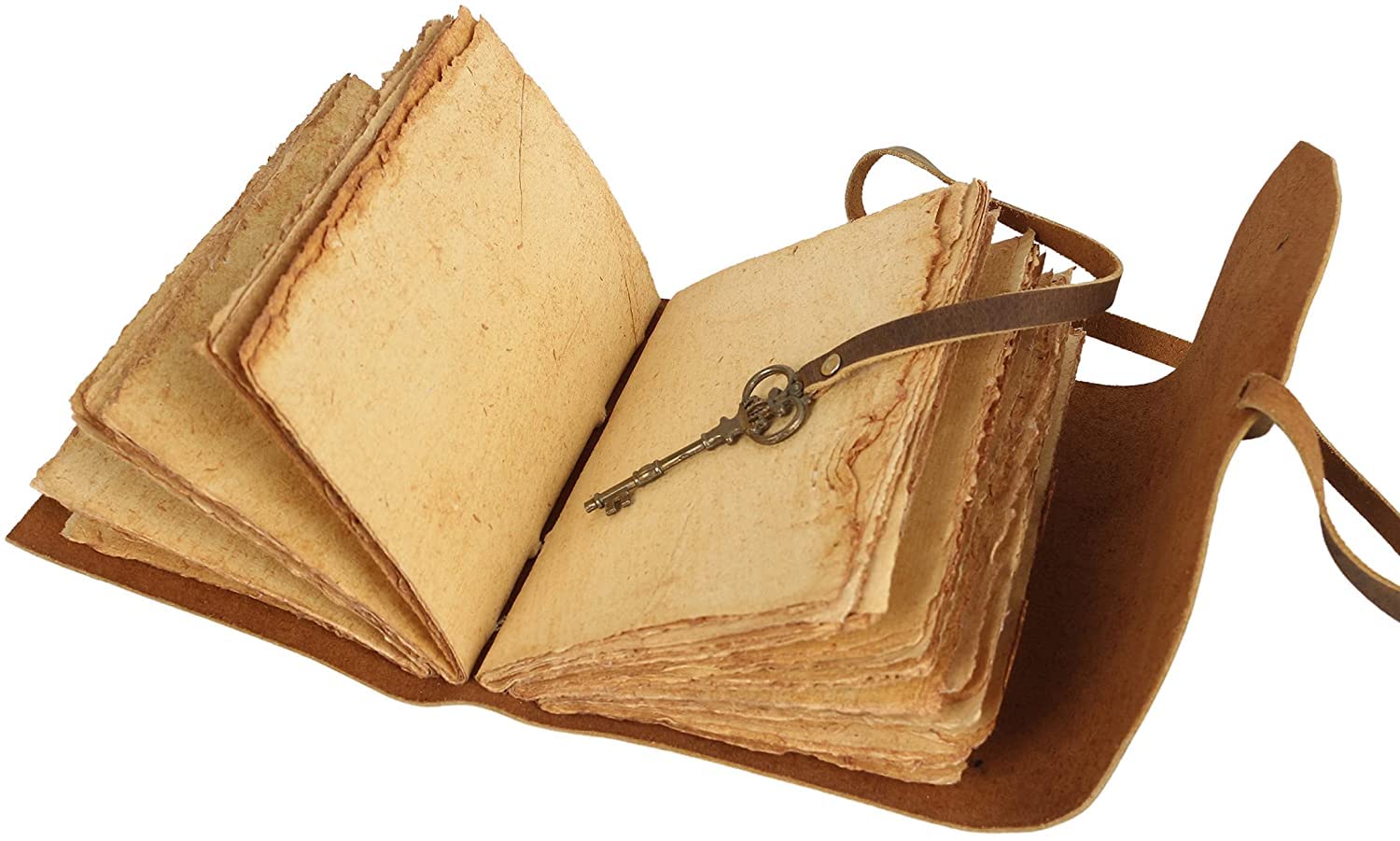 Tuzech Leather Journal Large Writing Notebook - Handmade Leather Bound Journal For Women and Men with Antique Deckle Edge Paper Gift For Art Sketchbook, Travel Diary And Notebooks To Write In 7 by 5 Inches (Brown)-Tuzech store