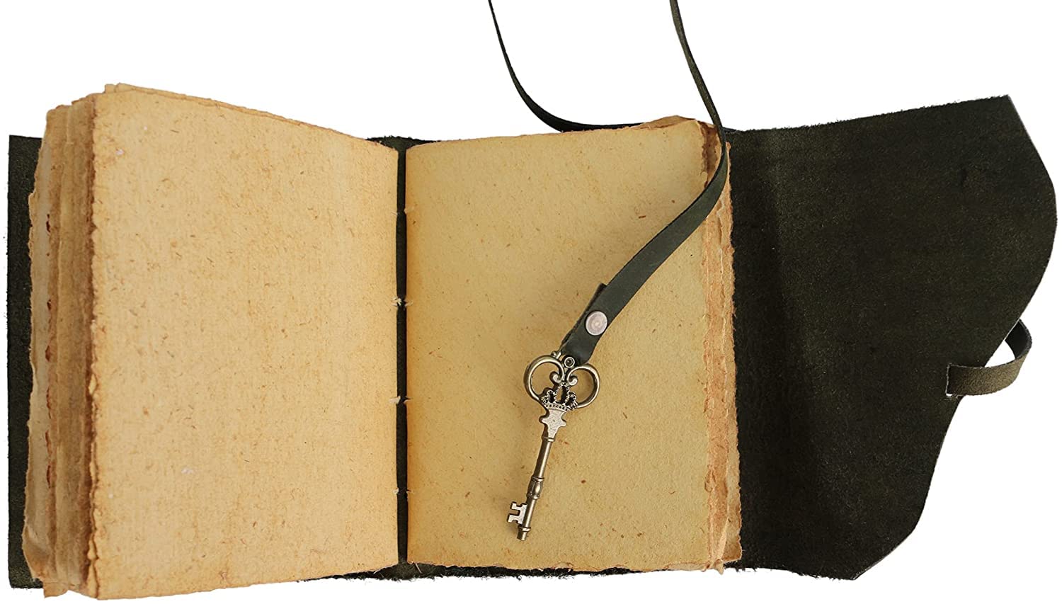 Tuzech Leather Journal Large Writing Notebook - Handmade Leather Bound Journal For Women and Men with Antique Deckle Edge Paper Gift For Art Sketchbook, Travel Diary And Notebooks To Write In 7 by 5 Inches(Green)-Tuzech store