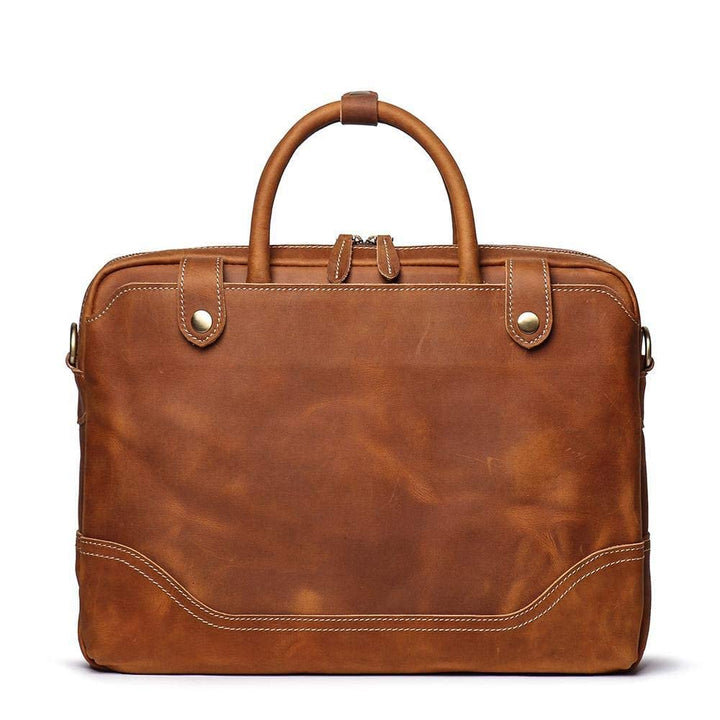 Leather Handmade Laptop Messenger Bag Office Briefcase College Bag Leather Bag for Men and Women (18Inch)-Tuzech store