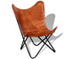 PINDIA Star and Butterfly Chair Brown Leather Butterfly Chairs Handmade with Powder Coated Steel Frame-Tuzech store