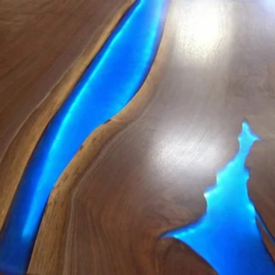 Customized Large nightglow EPOXY Table, Resin Dining Table for 2, 4, 6, 8 River Dining Table Top, Wood Epoxy Coffee Table Top, Living Room Table-Tuzech store