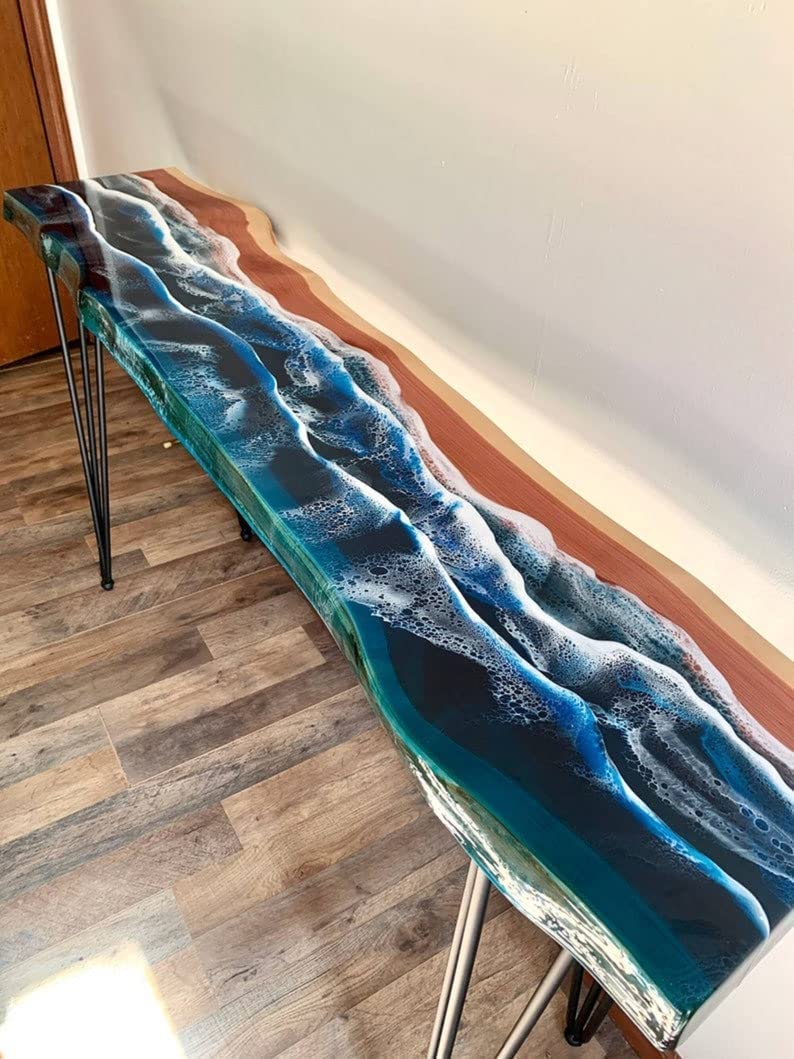 Epoxy Table Fully Customized Thick Resin River Table Top Indoor Outdoor Wooden Coffee Table Top-Tuzech store