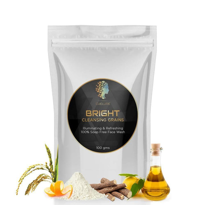 Chelure Bright Cleansing Grains Illuminating & Refreshing 100% Soap Free Facial Scrub (100GM)-Tuzech store
