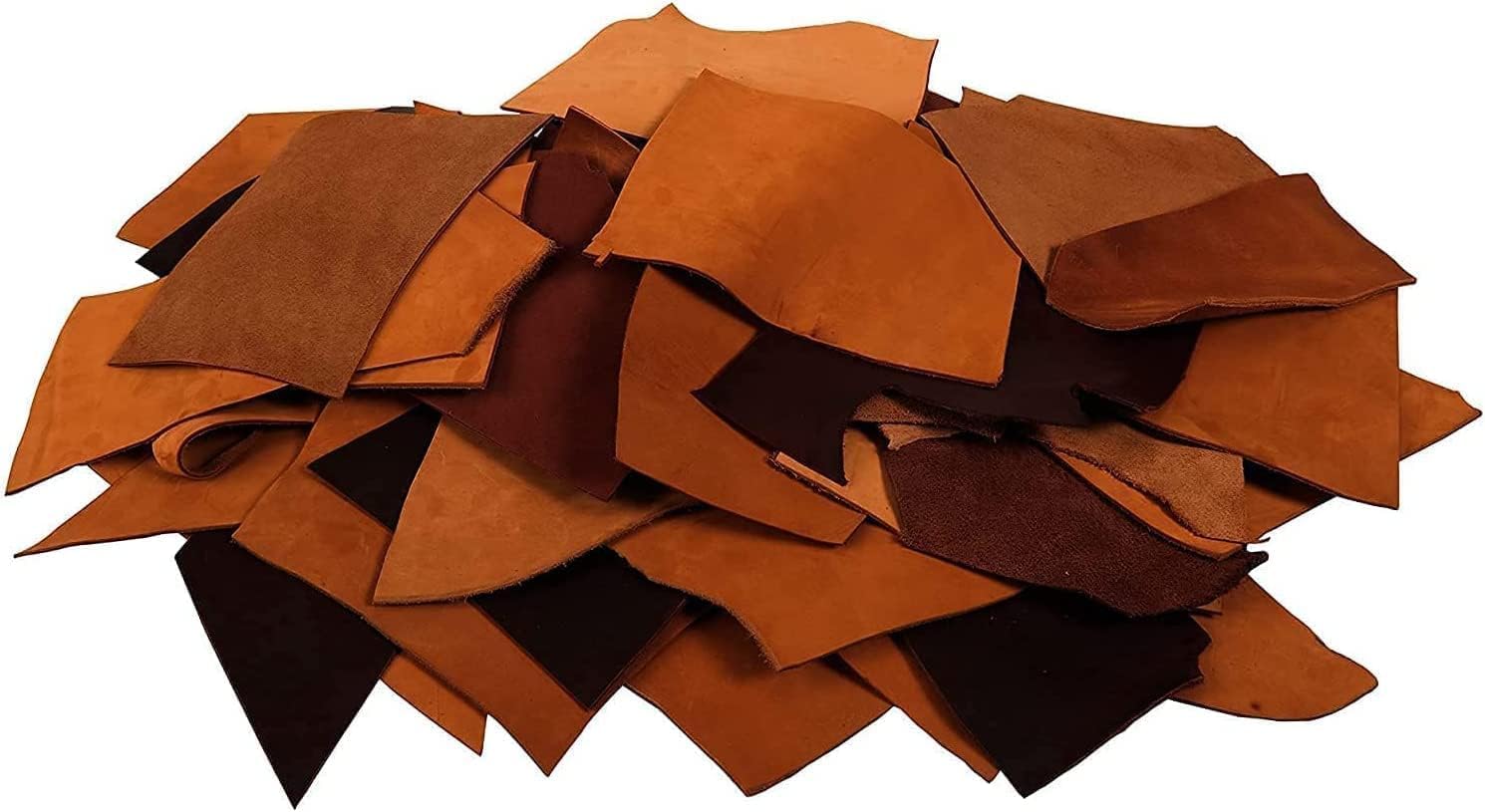 TUZECH Leather Scrap Crafts 1 lbs Leather Scrap - Large Pieces of Full Grain Leather Cowhide Remnants Bag - Design & Make Crafts