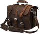 Men's Retro Full Grain Leather 16'' Briefcase Shoulder Messenger Bag Fit 16 Laptop (2019 Version)-Tuzech store