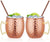 HandCrafted Moscow Mule Hand Hammered Copper 16 Ounce Drinking Mugs Set Classic Riveted Handles-Tuzech store