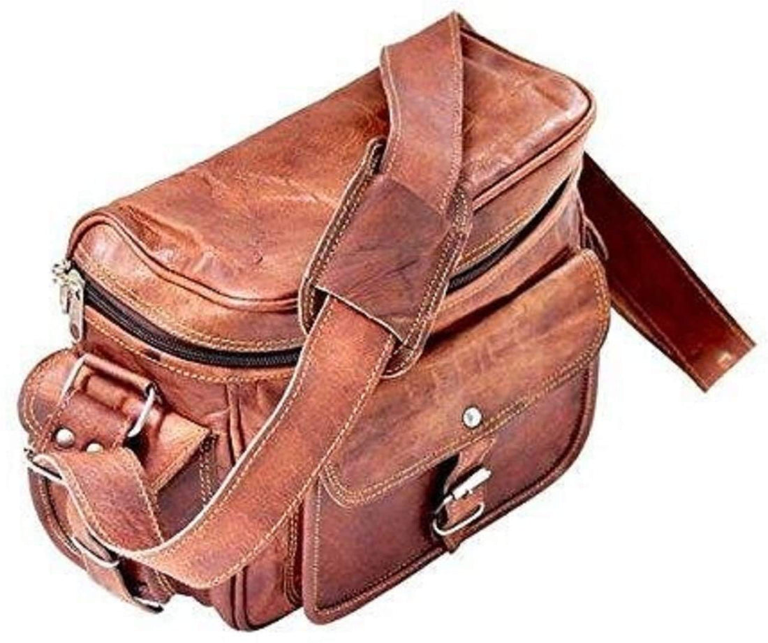 TUZECH Real Leather Vintage Plus Modern Leather Bag Camera DSLR And Regular Use Bag- Fits (13 Inches)-Tuzech store