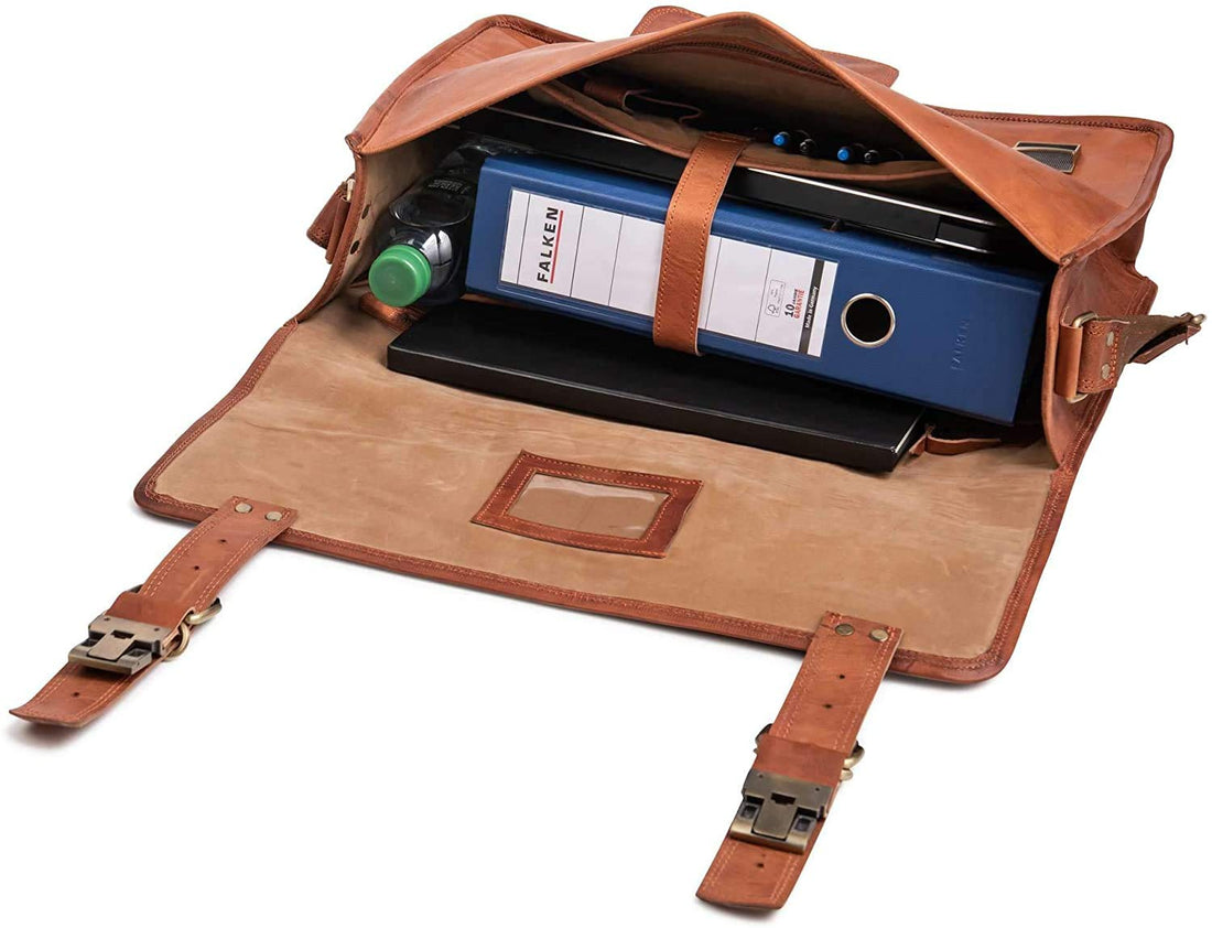 Vintage Handmade Leather Laptop Stylish Messenger Bag Shoulder Bag Briefcase Men Women Vintage Brown Color