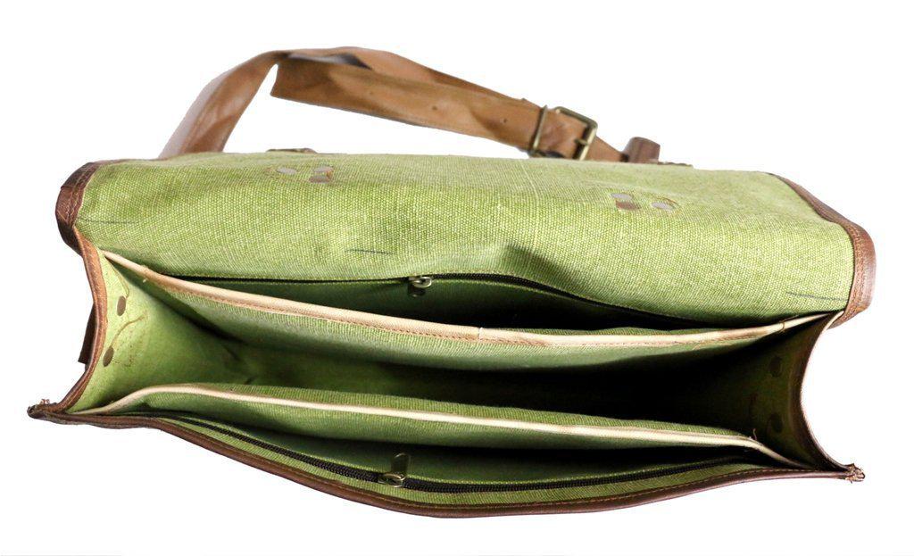 Pure Leather Vintage Leather Cross-body Messenger Satchel Bag(13.3 Inches)-Tuzech store