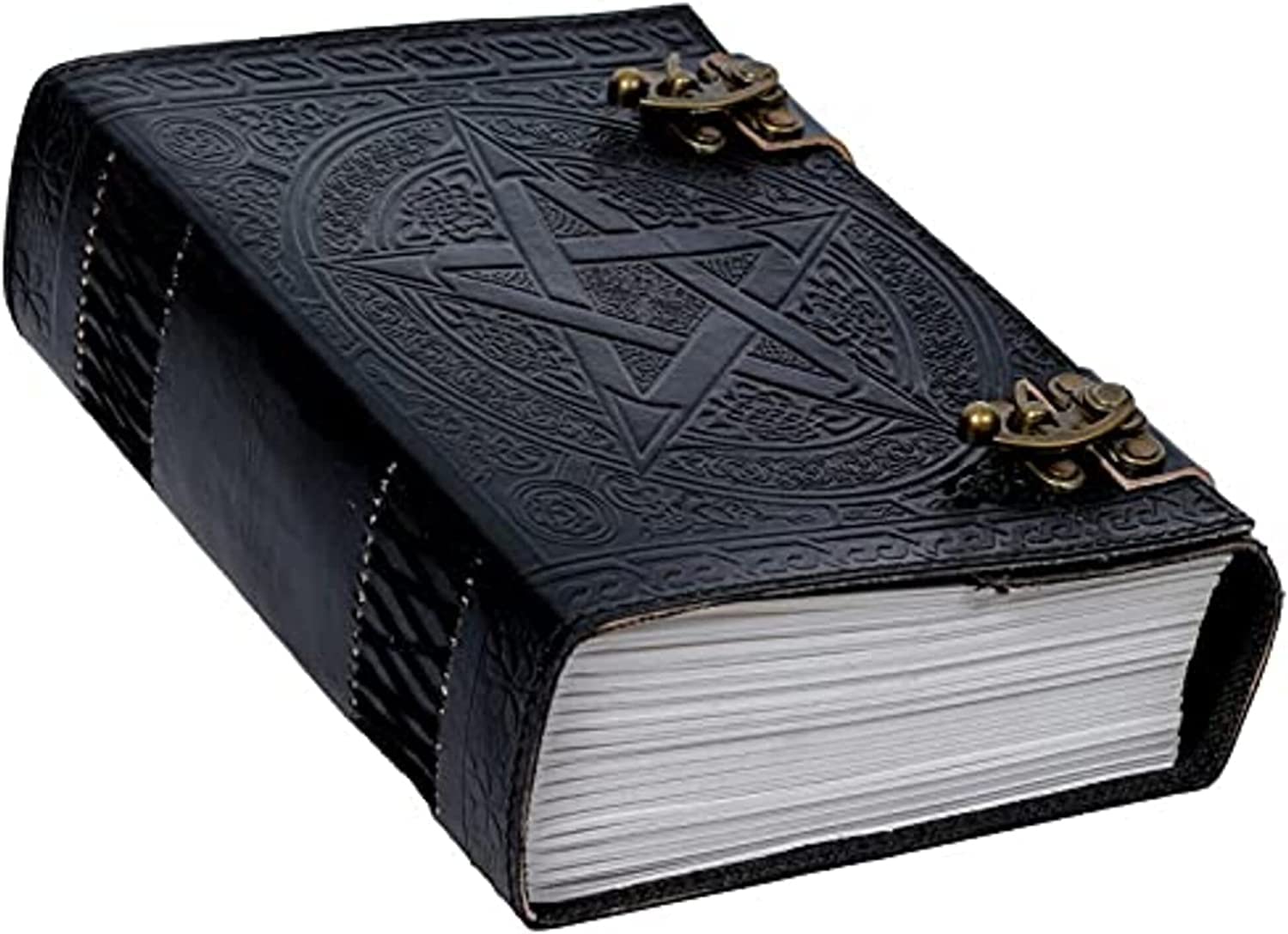 TUZECH 600 Pages Handmade Large Leather Journal Diary Embossed Tree of Life Book Of Shadows Hocus Pocus Notebook Writing Seven Chakra Grimoire Sketchbook 7 x 10 Leather Bound