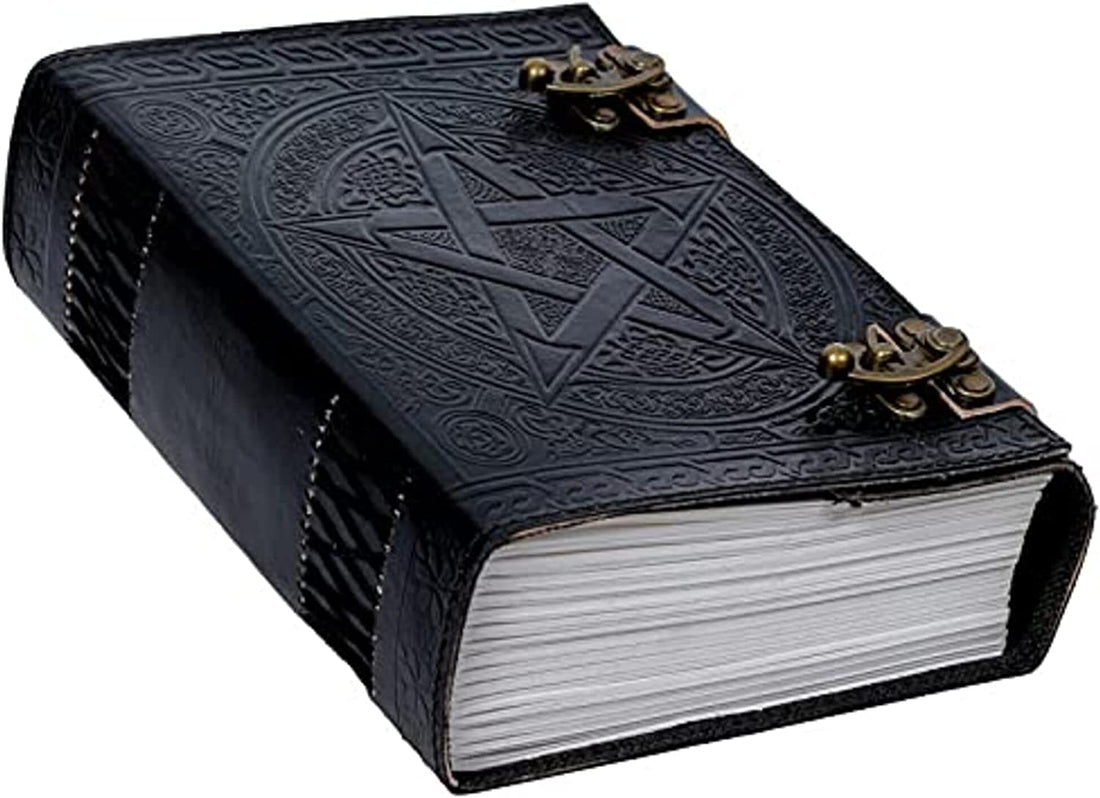 TUZECH 600 Pages Handmade Large Leather Journal Diary Embossed Tree of Life Book Of Shadows Hocus Pocus Notebook Writing Seven Chakra Grimoire Sketchbook 7 x 10 Leather Bound