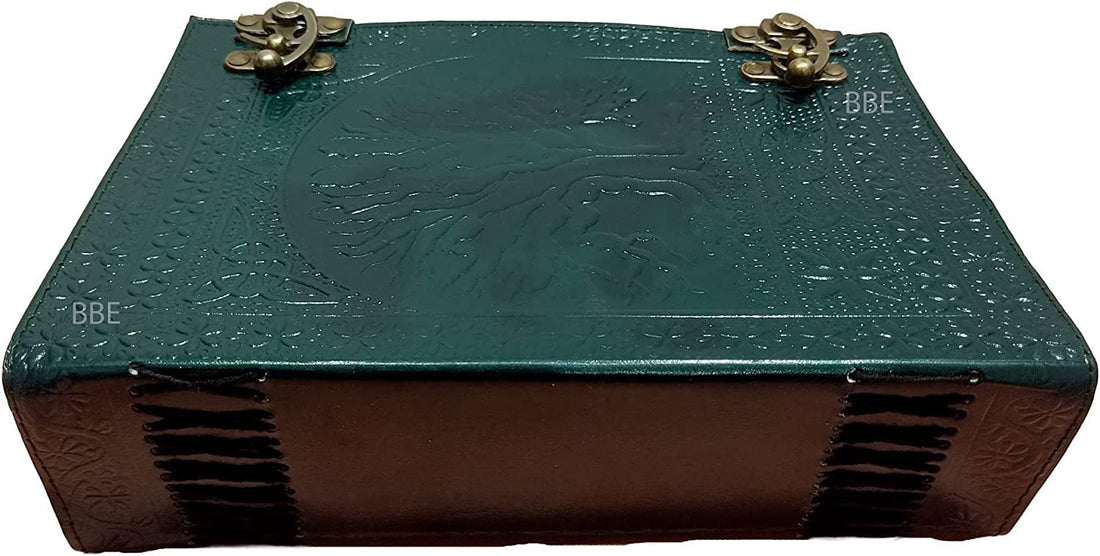 TUZECH 600 Pages Handmade Large Leather Journal Diary Embossed Tree of Life Book Of Shadows Hocus Pocus Notebook Writing Seven Chakra Grimoire Sketchbook 7 x 10 Leather Bound