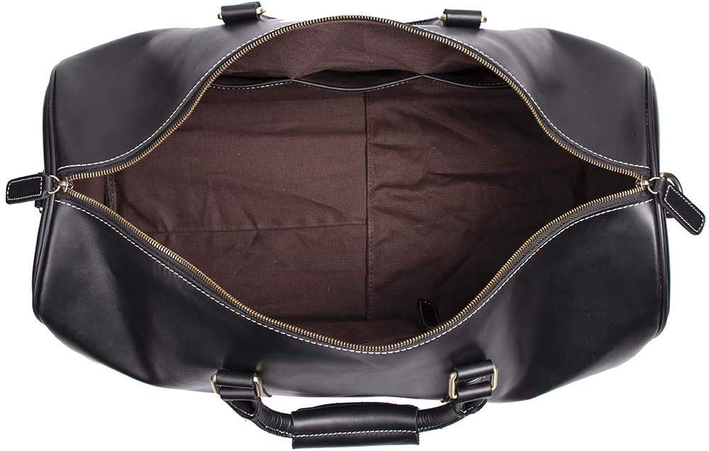 TUZECH Leather Vintage Travel Luggage Bag Men Duffel Retro Carry on Handbag Tan Brown – | Gym Sports Bag Airplane Luggage Carry-With Shoe Compartment (22 Inches)-Tuzech store