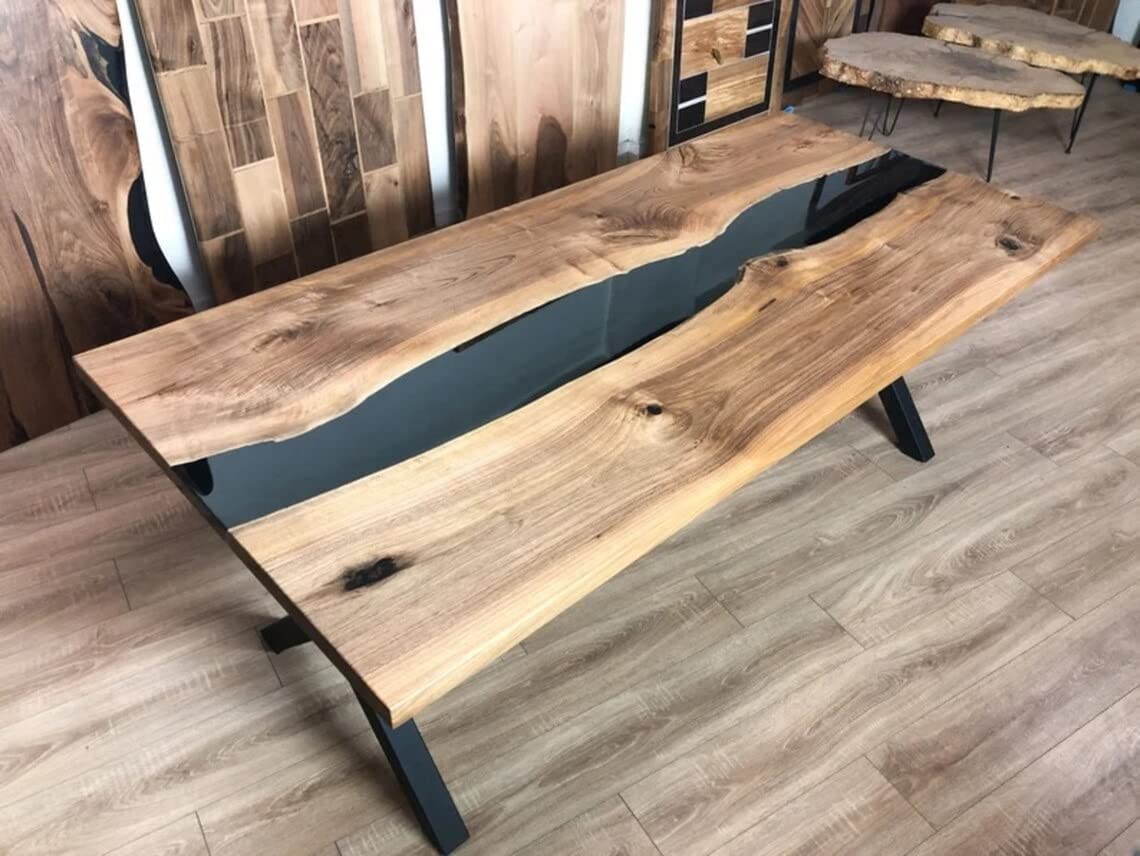 Customized Large EPOXY Table, Resin Dining Table for 2, 4, 6, 8 River Dining Table Top, Wood Epoxy Coffee Table Top, Living Room Table-Tuzech store