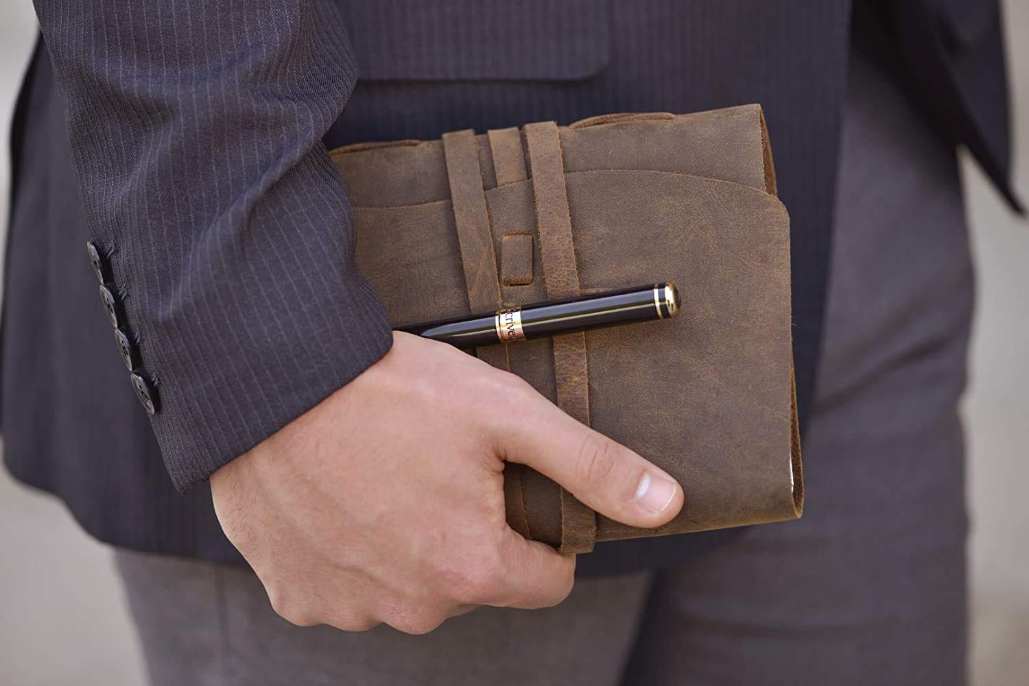 TUZECH Classic Vintage Leather Journal Notebook Rustic Handmade Vintage Leather Bound Journals for Men and Women - Kraft Lined Paper Leather Book Diary Pocket Notebook With line (8" x 6" Inches)-Tuzech store