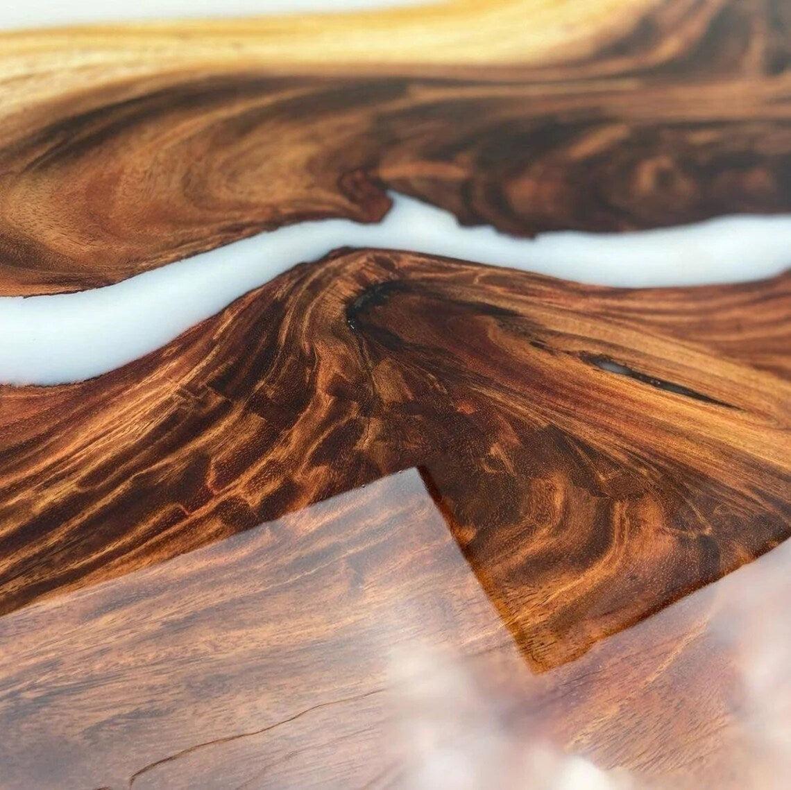 Personalized LARGE EPOXY TABLE, Resin Dining Table For 2 , 4 , 6, 8 River Dining Table Top, Wood Epoxy Coffee Table Top, Living Room Table-Tuzech store