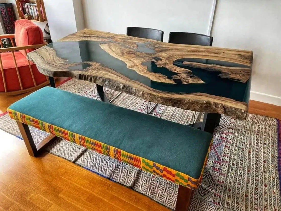 Personalized LARGE EPOXY TABLE, Resin Dining Table For 2 , 4 , 6, 8 River Dining Table Top, Wood Epoxy Coffee Table Top, Living Room Table-Tuzech store