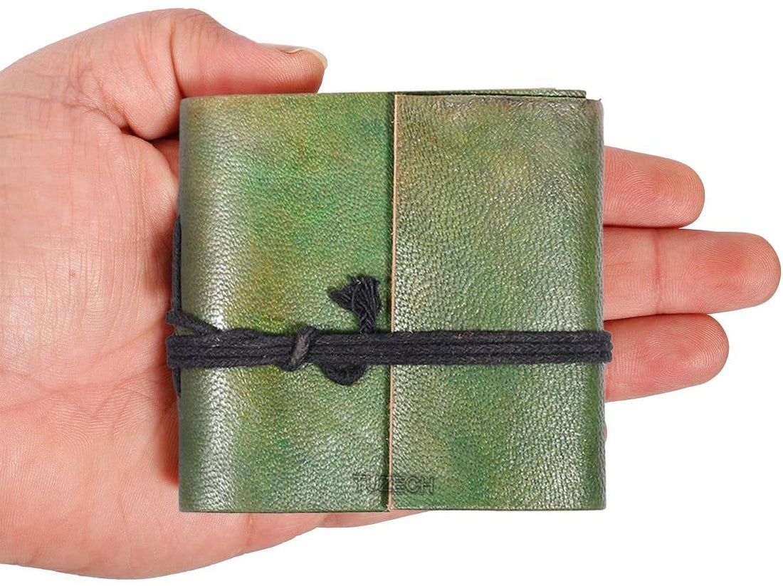 Tuzech Handmade Goat Leather Set of 5 Mini Scrapbook Writing Journal Notebook Embossed Travel Notebook Mens & women Personal Small Diary Leather Bound Colorfull Journal Gift Set (Set Of 5)-Tuzech store