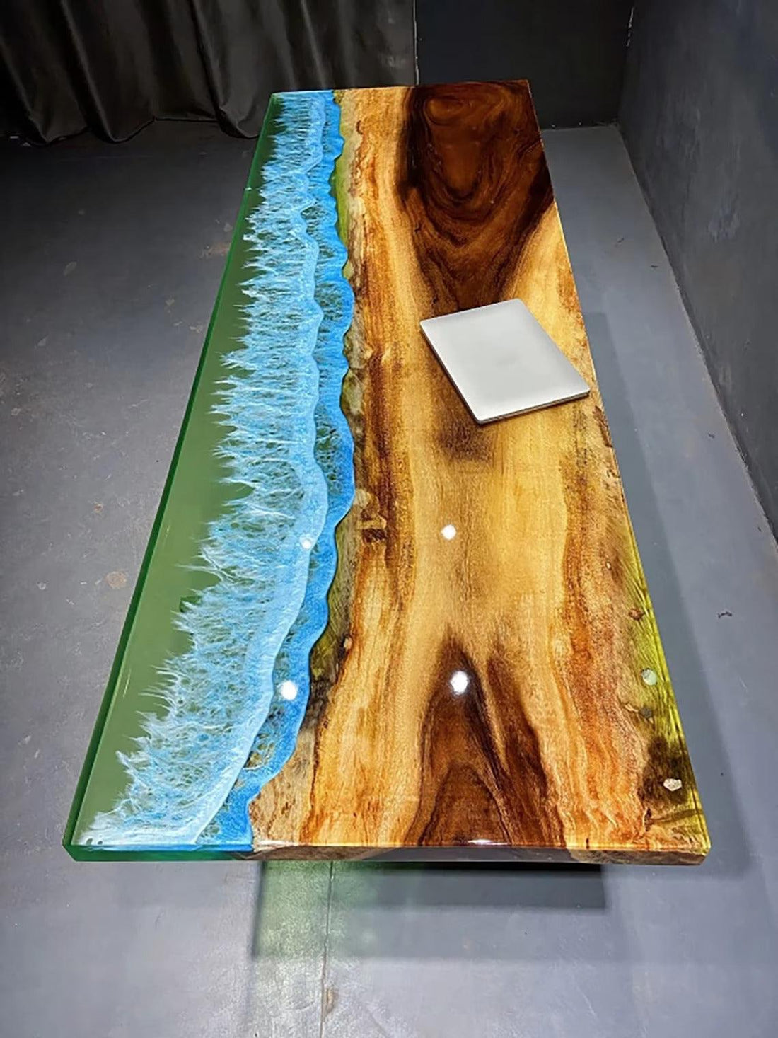 Personalized LARGE EPOXY TABLE, Resin Dining Table For 2 , 4 , 6, 8 River Dining Table Top, Wood Epoxy Coffee Table Top, Living Room Table-Tuzech store