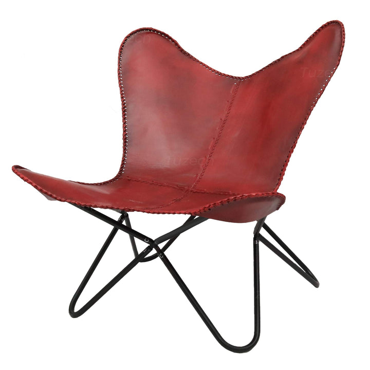 Tuzech Vintage Classic Handmade Leather arm Chair Star Butterfly Genuine Leather Chair Home Decor (103x70x84 cm)-Tuzech store