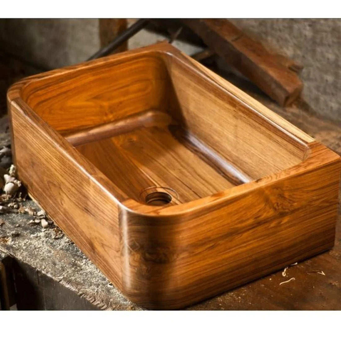 Personalized Live Edge Sink, Wash Basin Wooden Sink, Wooden Basin, Bathroom Sink, Kitchen Basin ( 24 x 16 x 6 )-Tuzech store