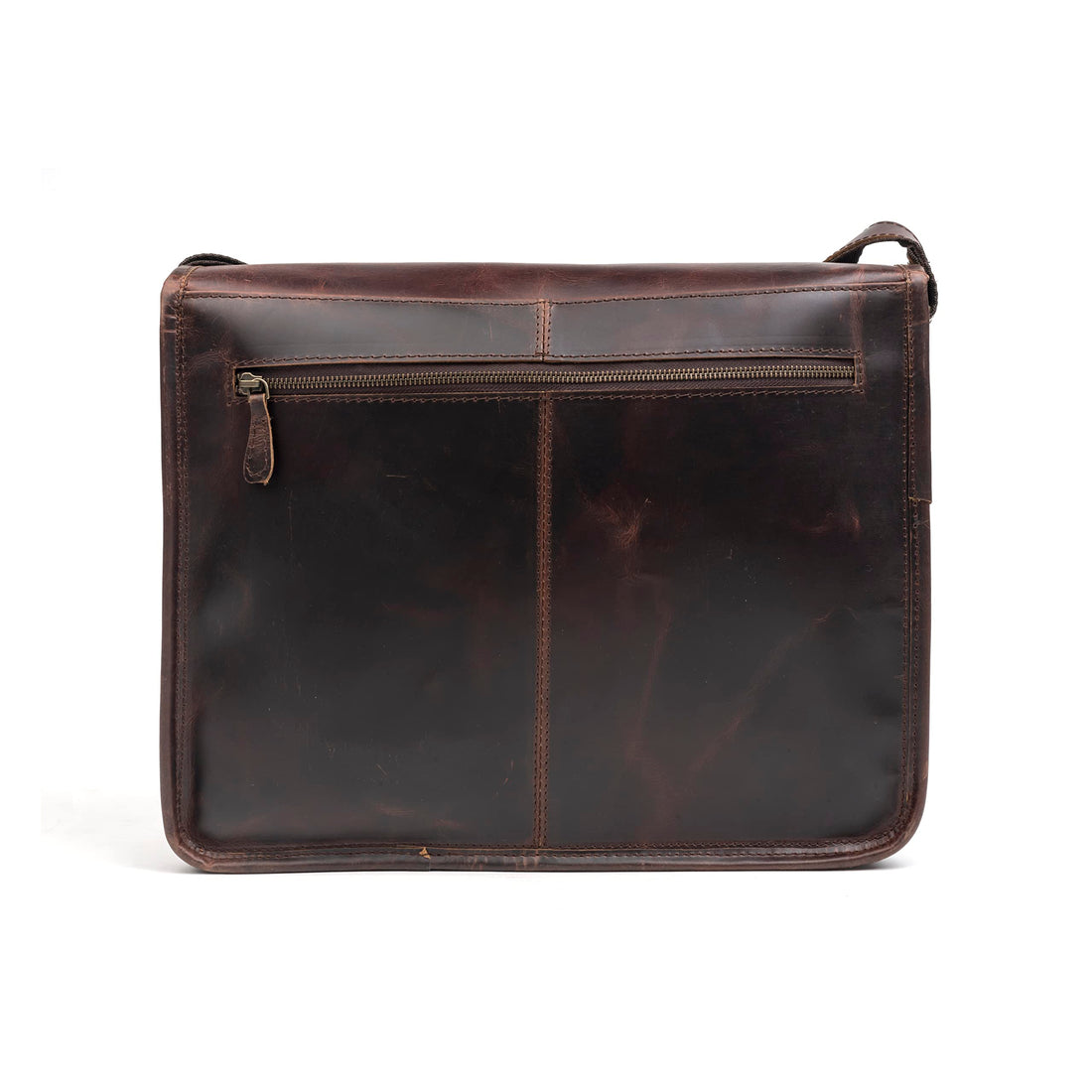 TUZECH Genuine Leather Bag Handmade Vintage Rustic Cross Body Messenger Laptop Bag Courier Satchel Bag Gift Men Women Bag (Dark Brown)