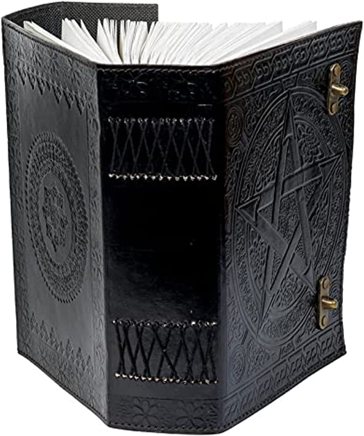TUZECH 600 Pages Handmade Large Leather Journal Diary Embossed Tree of Life Book Of Shadows Hocus Pocus Notebook Writing Seven Chakra Grimoire Sketchbook 7 x 10 Leather Bound