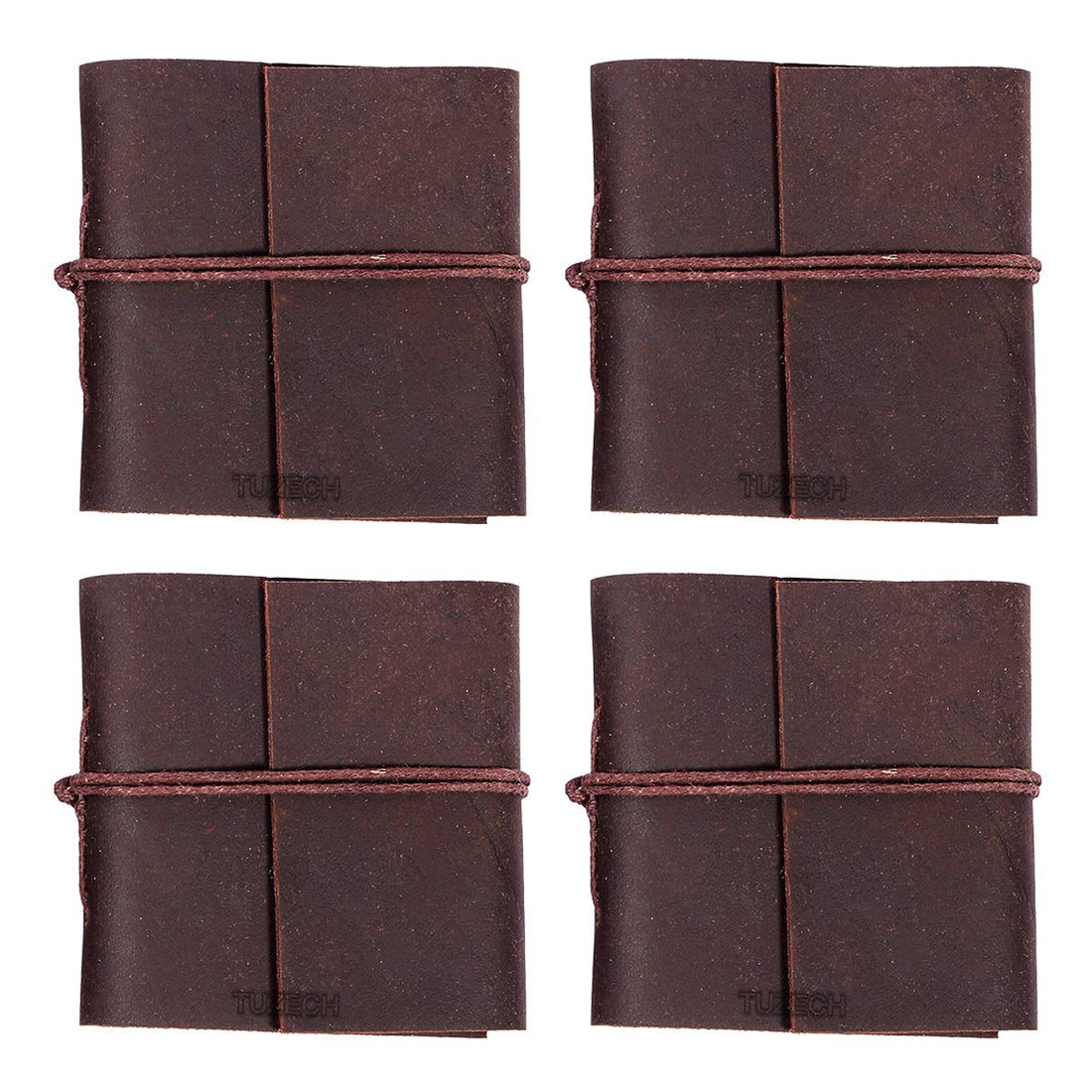 Tuzech Handmade Leather Set of 4 Mini Scrapbook Notebook Diary Blank Unlined Diary For Office||Artist|| Architect||Restaurants Vintage Journal for Men and Women-Tuzech store