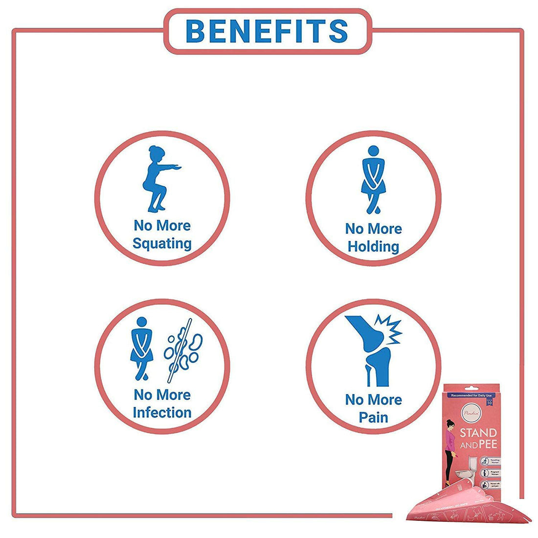 PINDIA Stand and Pee Female Urination Device Women Hygiene - Stand Up for Yourself – Biodegradable Pee Funnel, Lightweight Design for Outdoor Activities, Travel (Set of 10)-Tuzech store