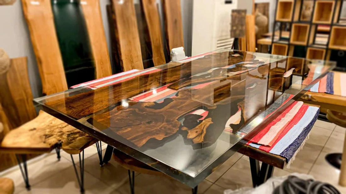 Customized Large Clear EPOXY Table, Resin Dining Table for 2, 4, 6, 8 River Dining Table Top, Wood Epoxy Coffee Table Top, Living Room Table-Tuzech store