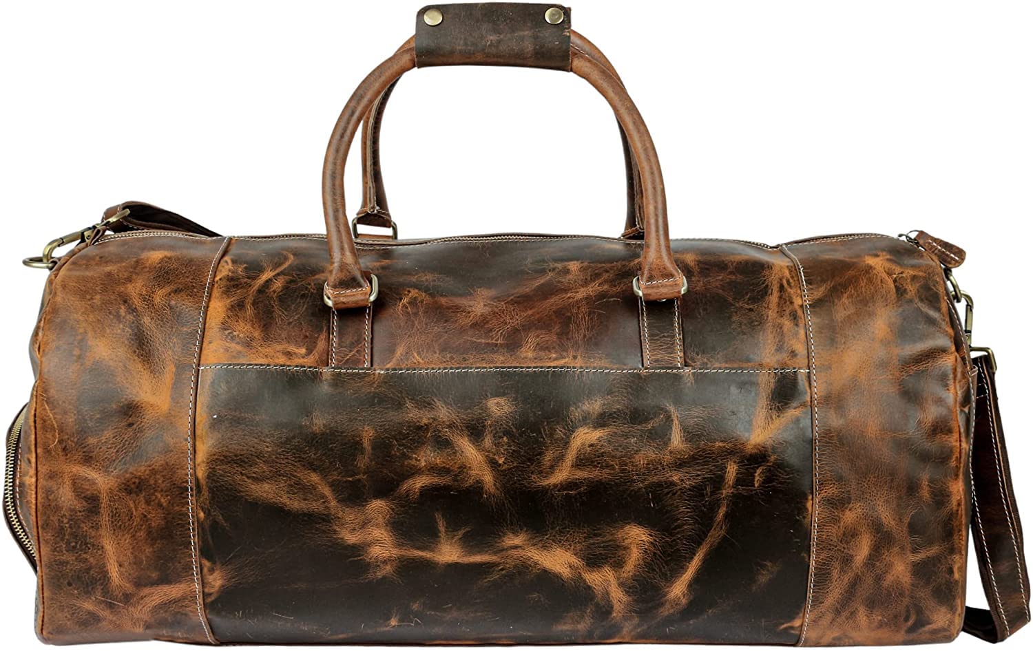 Tuzech Large Duffel Luggage leather Travel Bag Duffel bag Gym Bag Airplane cabin Approved Carry On Overnight Leather Weekender Mens Duffle Bag For Men and Women 22 Inch-Tuzech store