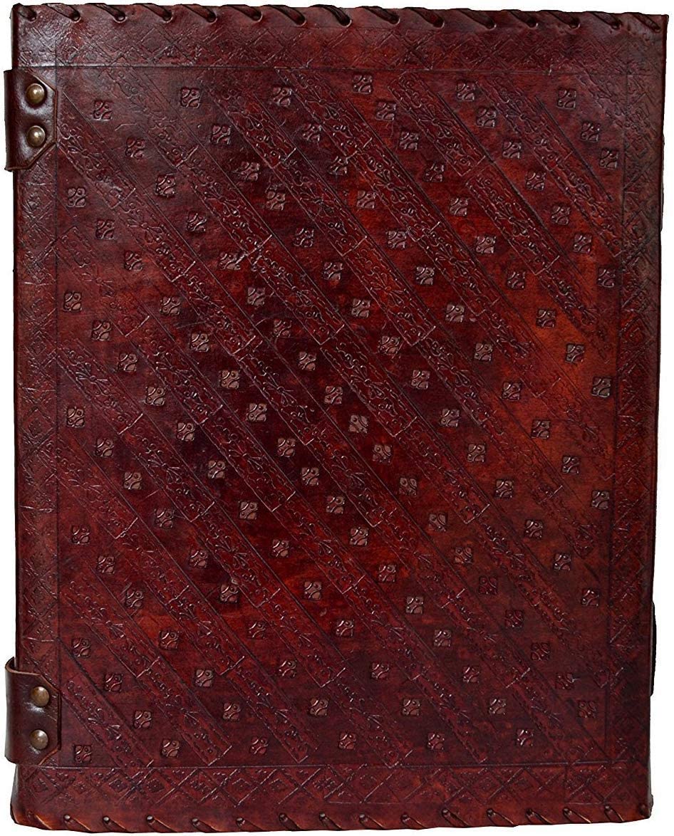 TUZECH Leather Journal Book Seven Chakra Medieval Stone Embossed Handmade Book of Shadows Notebook Office Diary College Book Poetry Book Sketch Book 13 inches-Tuzech store