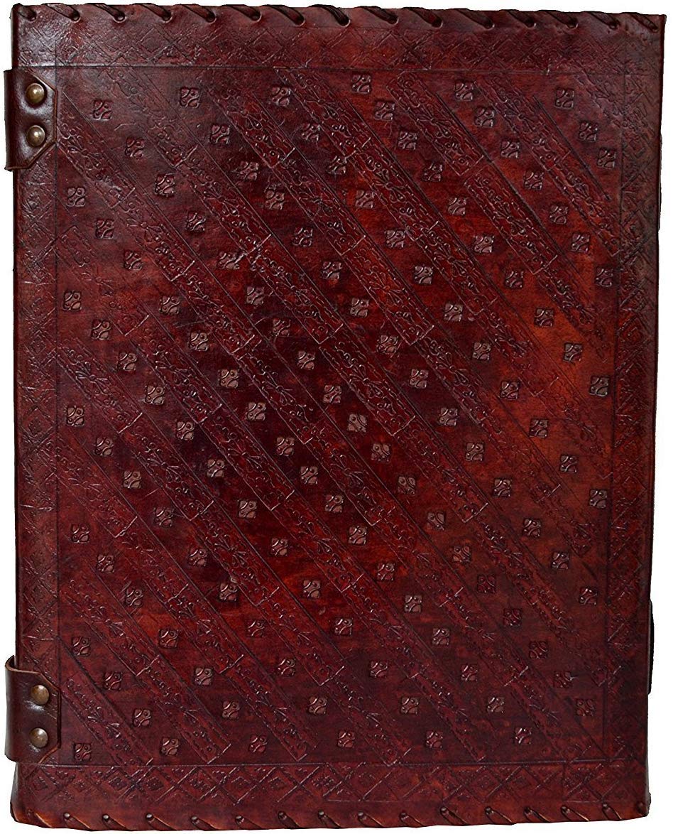 TUZECH Leather Journal Book Seven Chakra Medieval Stone Embossed Handmade Book of Shadows Notebook Office Diary College Book Poetry Book Sketch Book 13 inches-Tuzech store