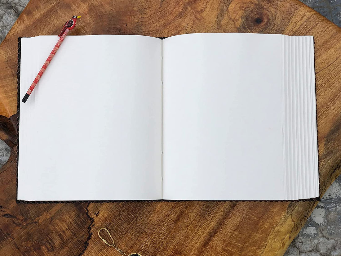 TUZECH Fat Leather 600 Pages Journal Large | Seven Stone Leather Notebook Journal | Blank Handmade Book Sketchbook | Christmas Gift Everyday Use-Tuzech store
