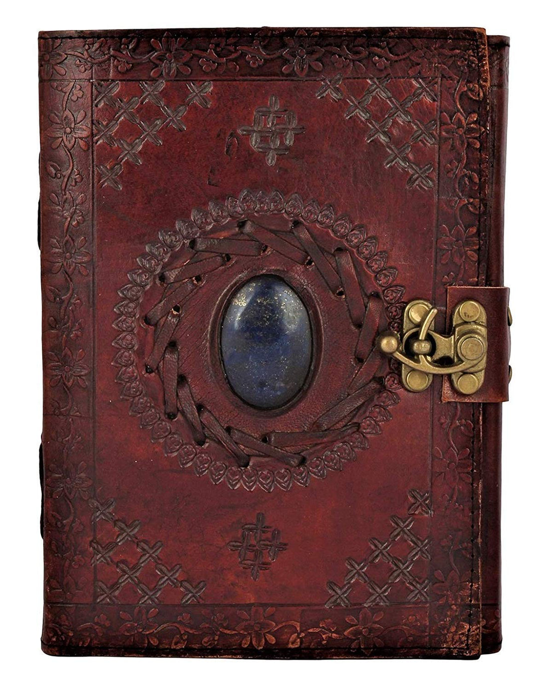 ININDIA Handmade Pure Leather Diary Leather Journal for Men and Women -Office Home Daily Use, Poem Writing with Lock Diary 7 Inches and Luck Stone-Tuzech store