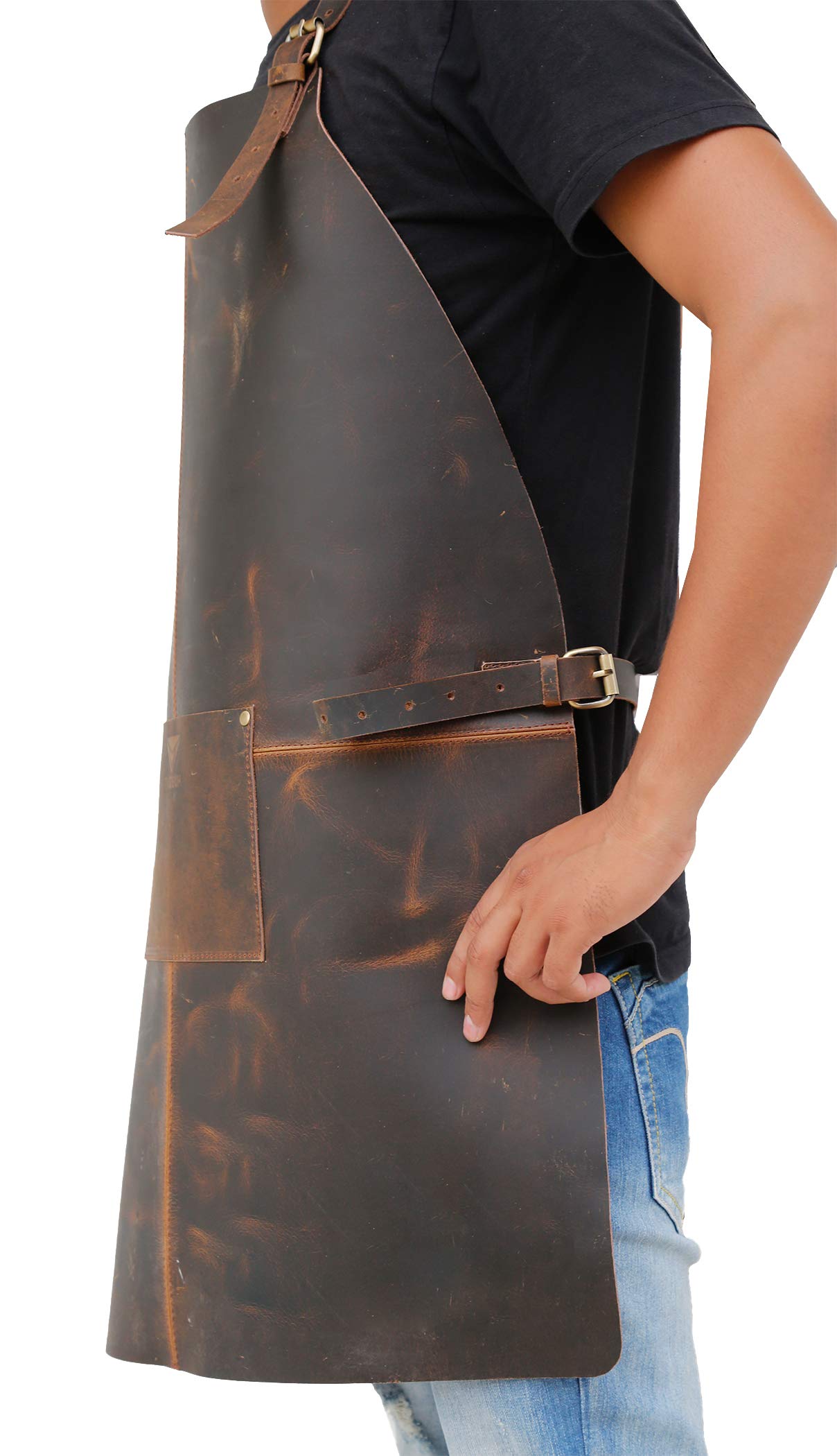 Durable Leather Apron Utility/Tool Pockets/Adjustable/Chef/Butcher/Metalworker/Carpenter/Blacksmith/Heavy Duty, Handmade Adjustable Tool Apron Gift for Woodworker-Tuzech store