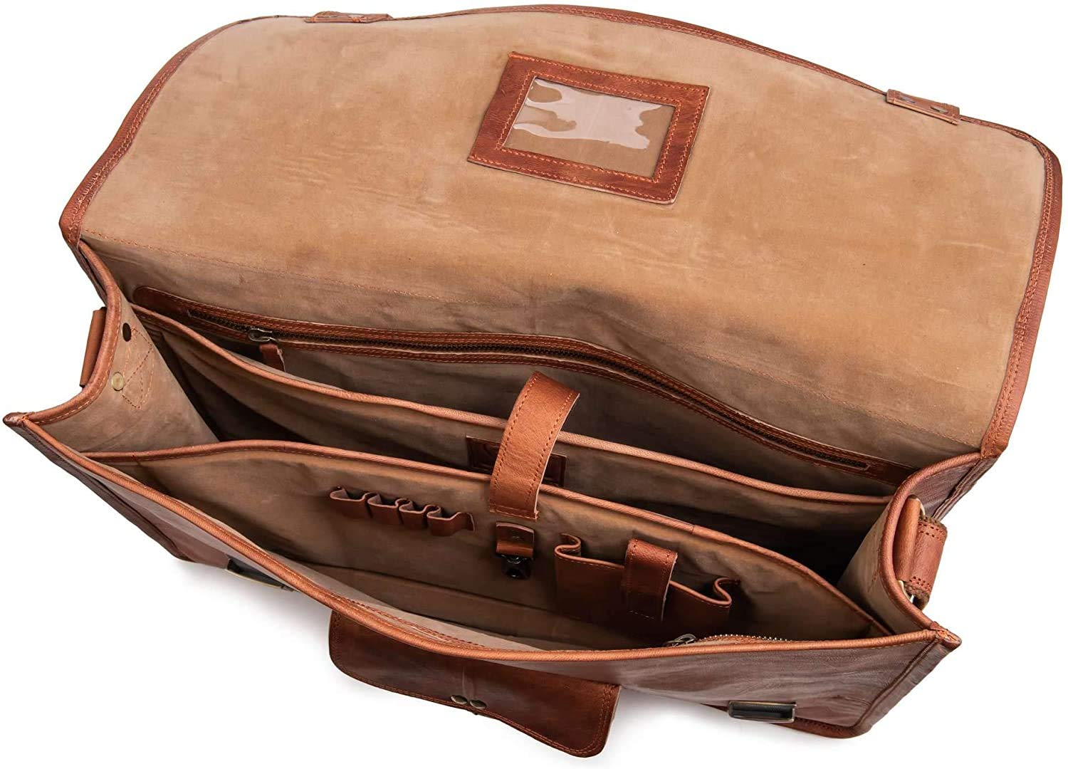 Vintage Handmade Leather Laptop Stylish Messenger Bag Shoulder Bag Briefcase Men Women Vintage Brown Color