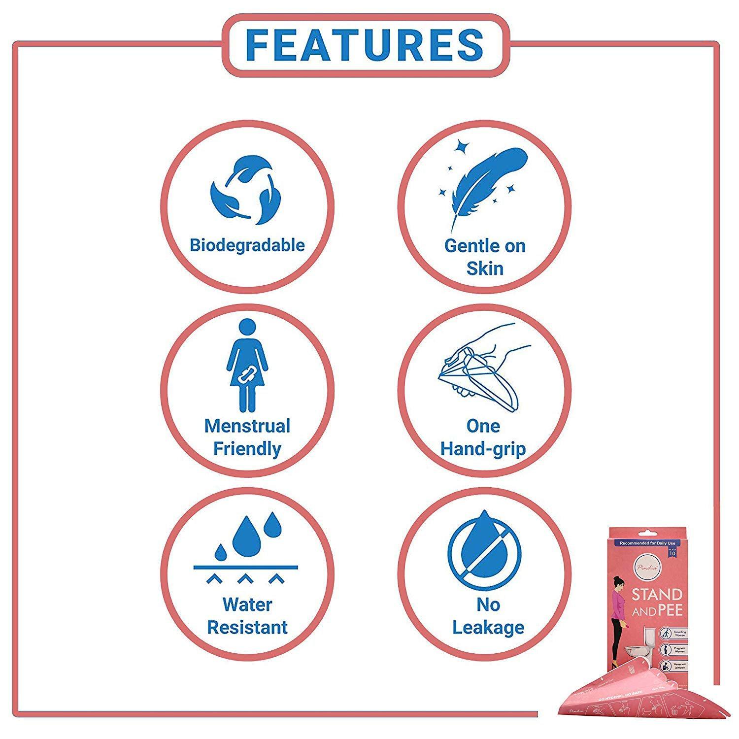 PINDIA Stand and Pee Portable Female Urination Device | Recyclable Disposable Urinal Funnel | Travel, Camping, Hiking and Outdoor Activities |Compact Stand and Pee Funnel for Women, Girls( 50 Funnels)-Tuzech store