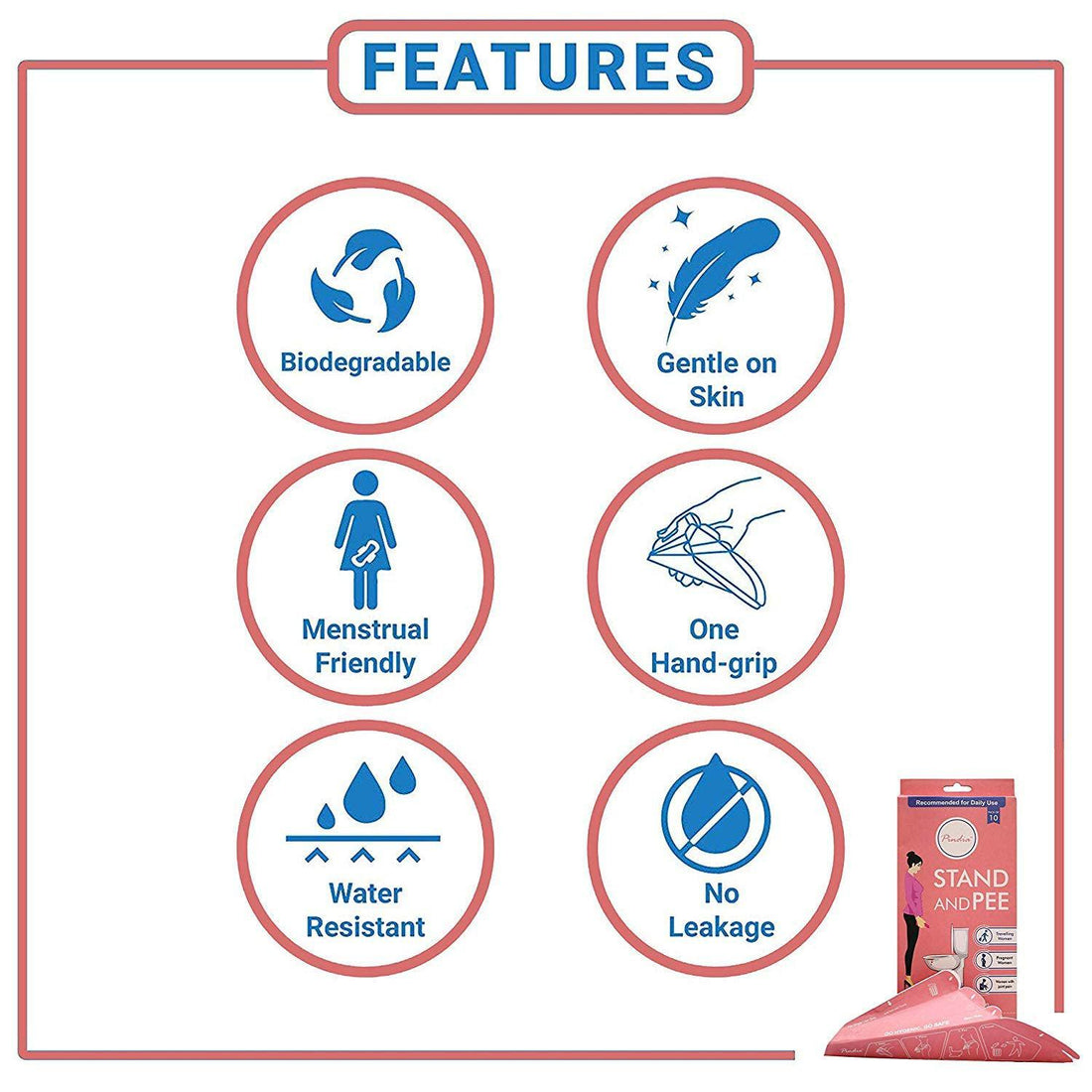 PINDIA Stand and Pee Portable Female Urination Device | Recyclable Disposable Urinal Funnel | Travel, Camping, Hiking and Outdoor Activities |Compact Stand and Pee Funnel for Women, Girls( 50 Funnels)-Tuzech store