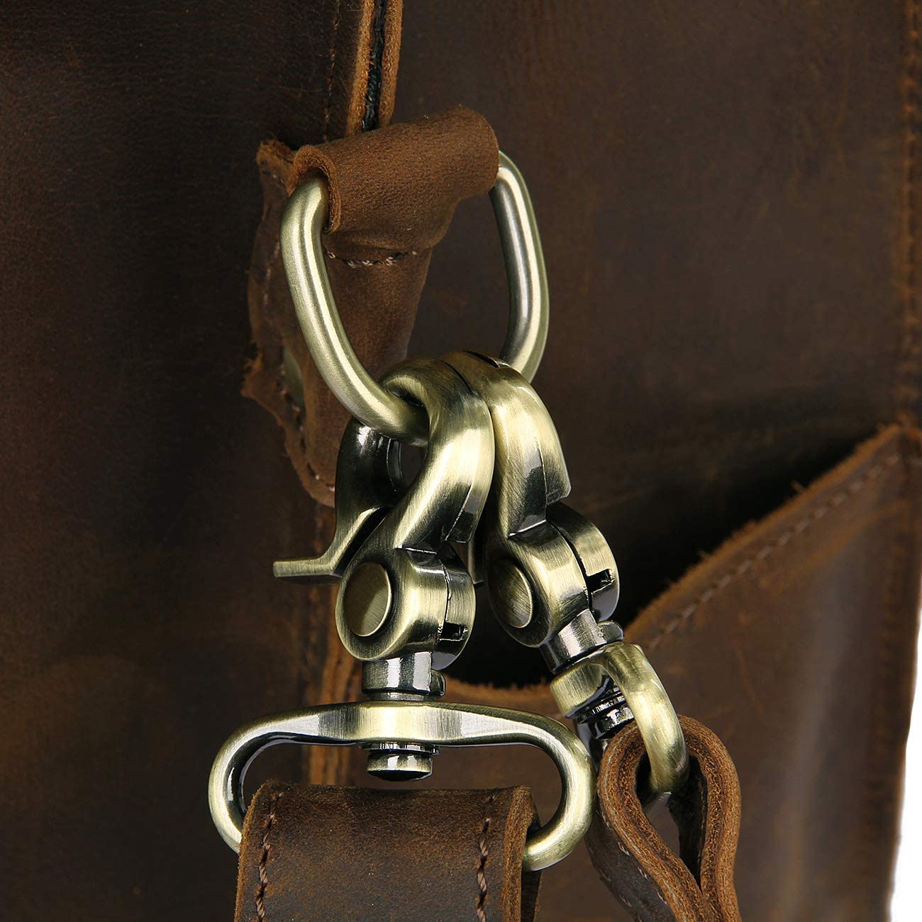 Leather Messenger Bag Casual Designer Travel Briefcase Business Messenger Bag Satchel with YKK Metal Zippers-Tuzech store