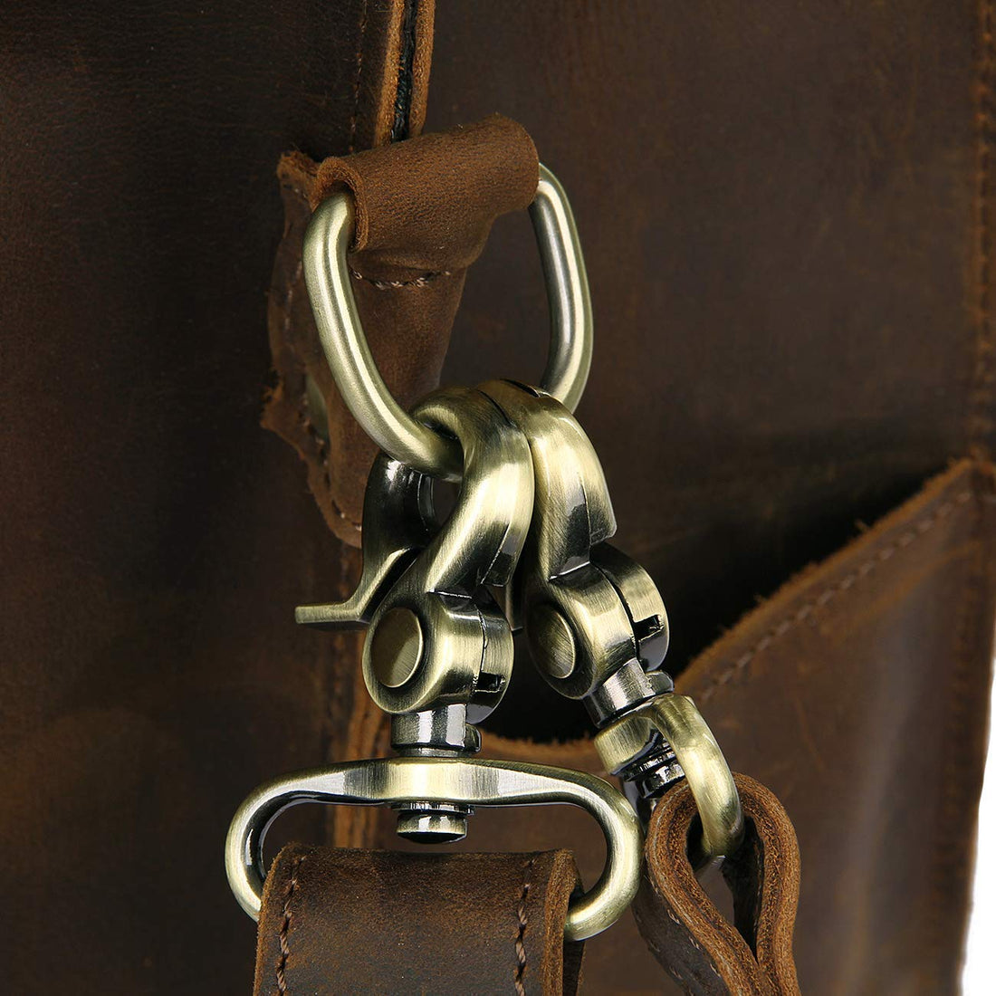 Leather Messenger Bag Casual Designer Travel Briefcase Business Messenger Bag Satchel with YKK Metal Zippers-Tuzech store