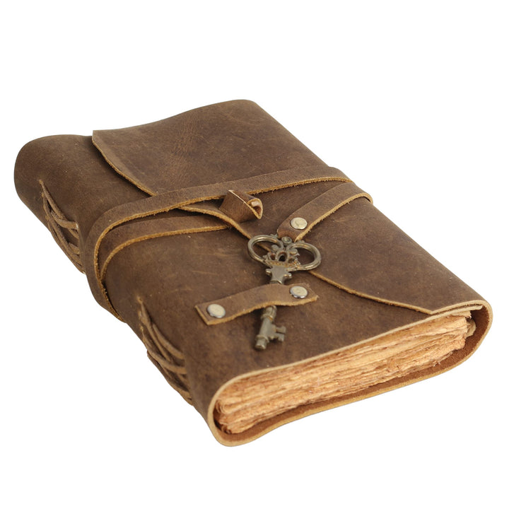 Handmade Leather Journal - Vintage Antique - Book of Shadows - Antique Journal - Leather Sketchbook Great Gift for Men Women - Leather Notebook 9x6 inches-Tuzech store