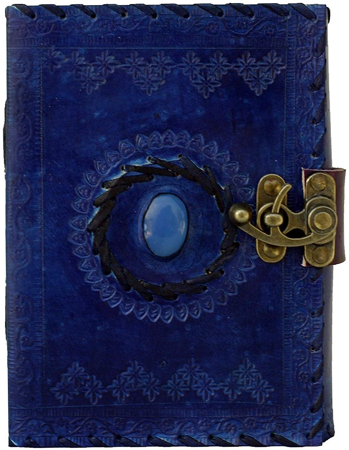 ININDIA Handmade Pure Leather Diary Leather Journal for Men and Women -Office Home Daily Use, Poem Writing with Lock Diary 7 Inches and Luck Stone-Tuzech store