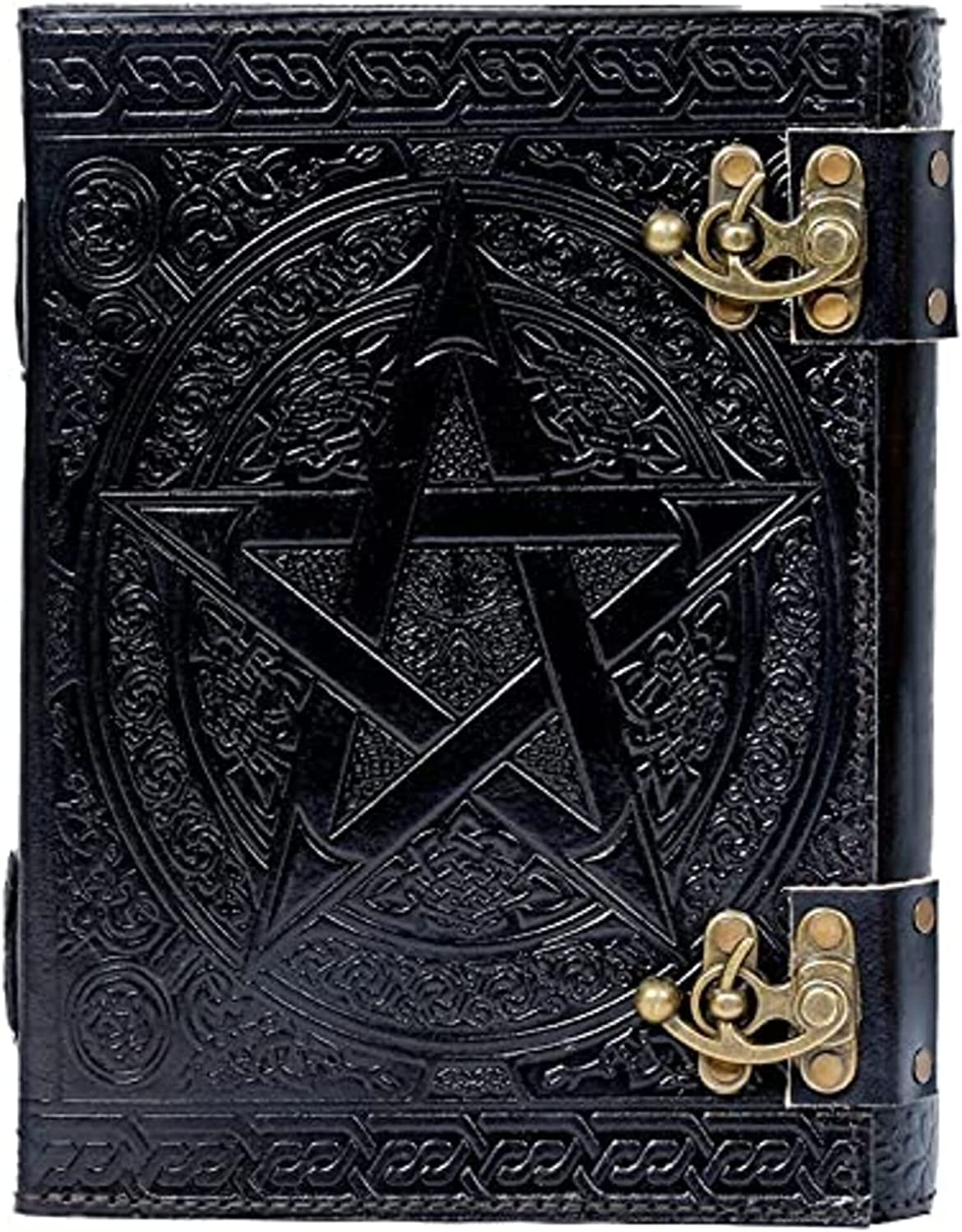 TUZECH 600 Pages Handmade Large Leather Journal Diary Embossed Tree of Life Book Of Shadows Hocus Pocus Notebook Writing Seven Chakra Grimoire Sketchbook 7 x 10 Leather Bound