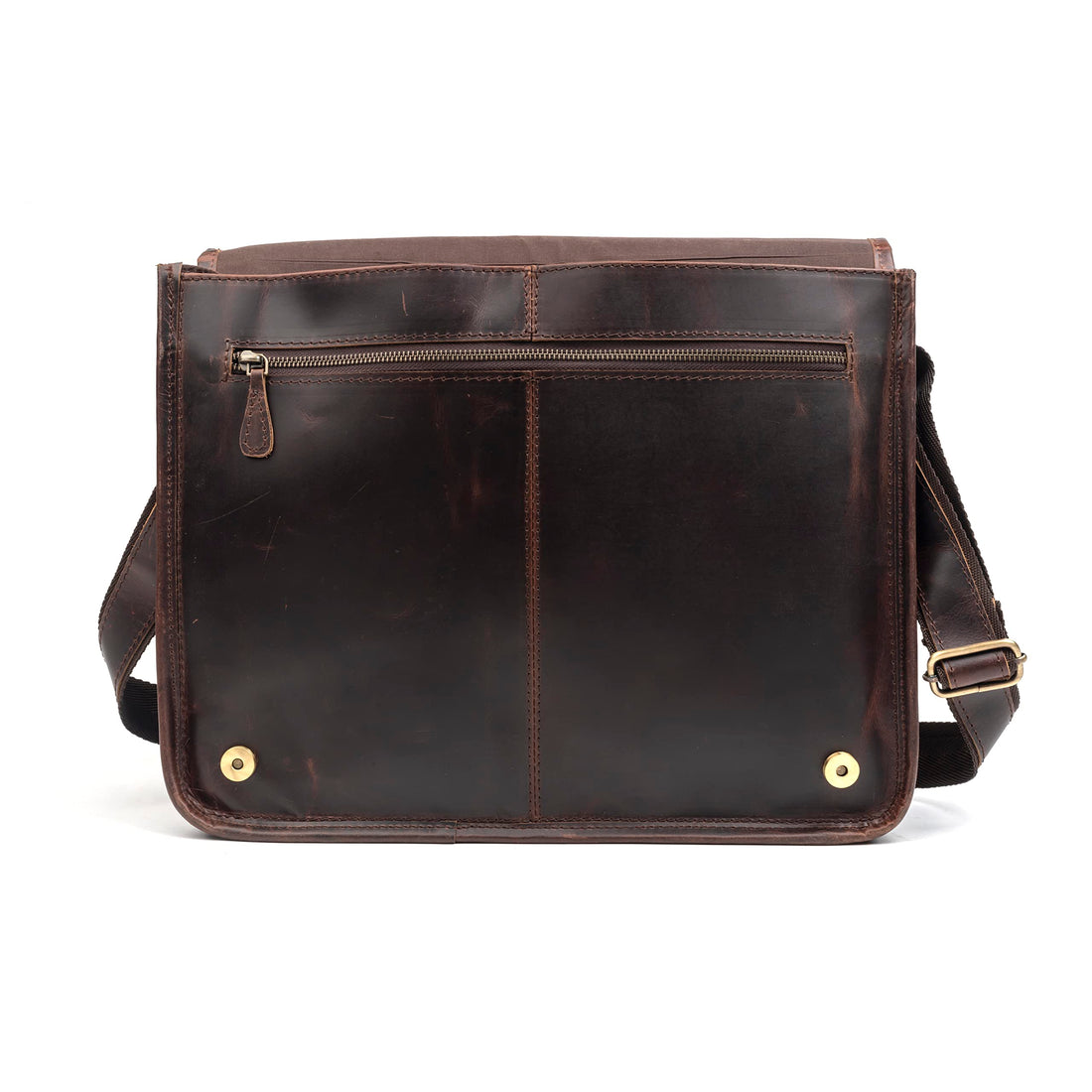 TUZECH Genuine Leather Bag Handmade Vintage Rustic Cross Body Messenger Laptop Bag Courier Satchel Bag Gift Men Women Bag (Dark Brown)