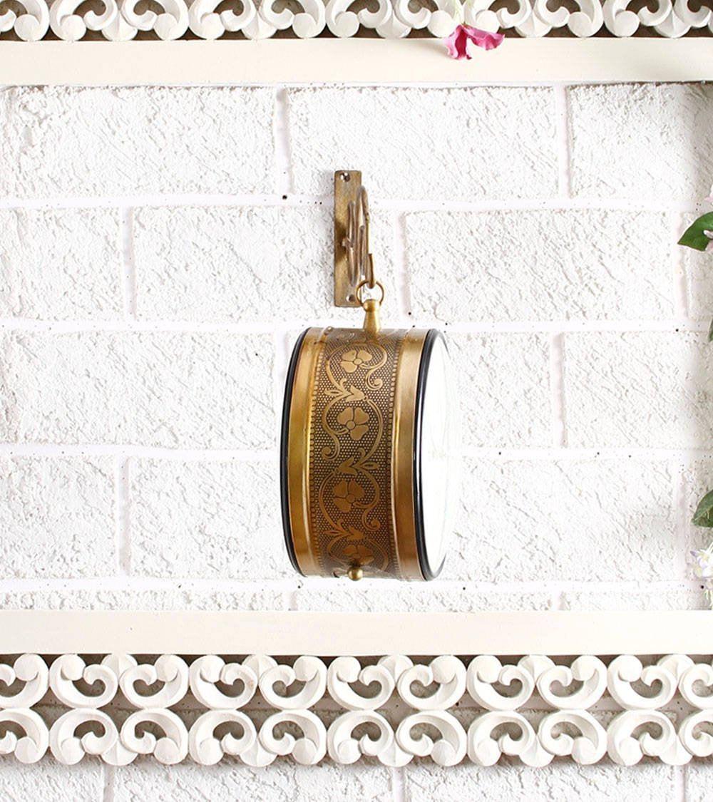 Tuzech Brass Finish Antique Style Round Hanging Wall Mount Home Decor Double Side Wall Clock Creative Classic and British Look Clock Best for Gift-Tuzech store